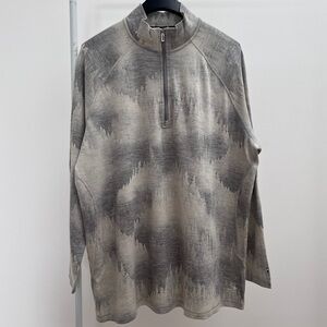 Smartwool thermal merino base layer 1/4 zip 4X plus light gray foggy pines NWT